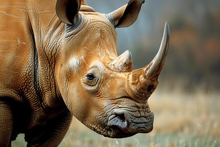African white rhinoceros (Ceratotherium simum)の写真素材
