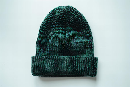 knitted hat isolated on white background.hat with pompon.