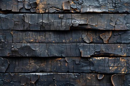 Old wooden wall with black paint. Abstract background and texture for design.