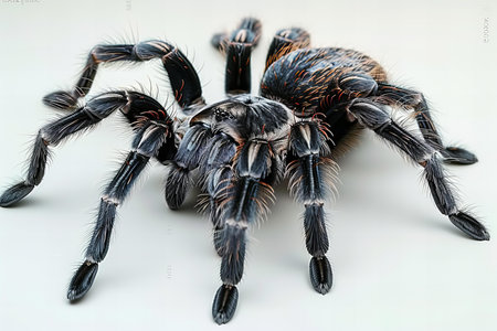 close up of tarantula spider on white background (Brachypelma smithi)