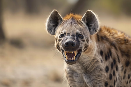 Spotted hyena (Crocuta crocuta) portraitの写真素材