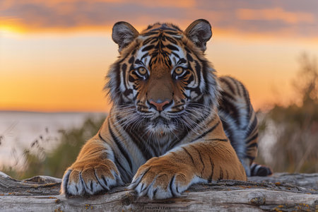 Close up of a tiger.