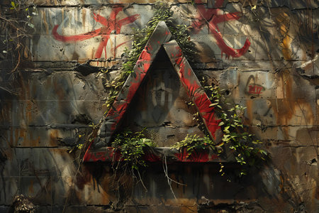 Graffiti on the wall of an old abandoned building with letters A