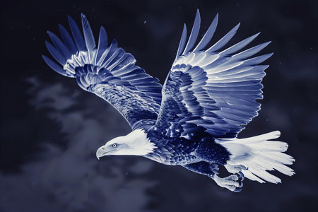 Bald Eagle (Haliaeetus leucocephalus) in flight