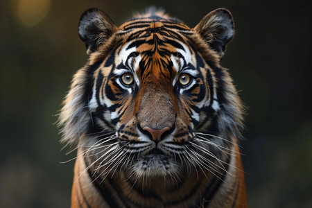 Close-up of a Siberian tiger (Panthera tigris altaica)の写真素材