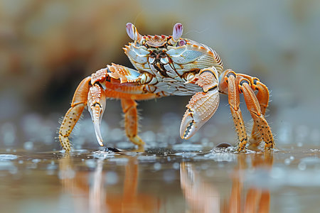 Crab in the water, closeup of photo, Thailand.