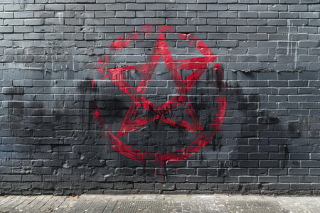 Street art graffiti. Abstract creative drawing on the wall. Urban Contemporary Cultureの写真素材