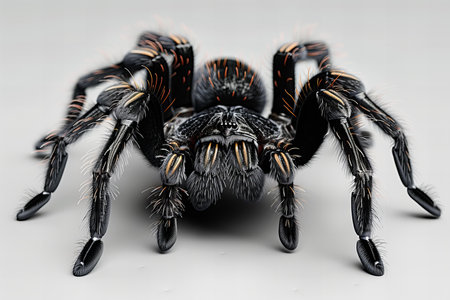Tarantula spider close-up on white background. 3d illustrationの写真素材