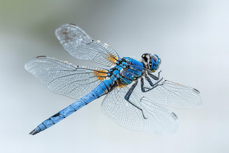 Close up of a blue dragonfly (Sympetrum vulgatum)