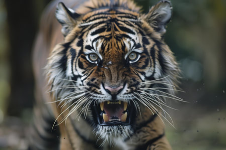 Close up of Sumatran Tigerの写真素材
