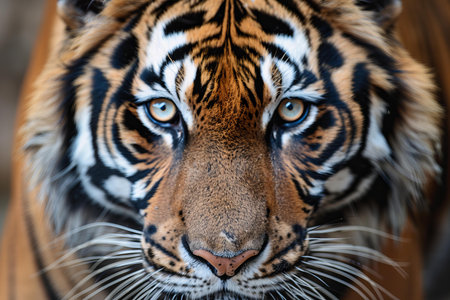 Close up of a tiger in the zoo. (Panthera tigris altaica)の写真素材