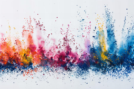 Abstract colorful watercolor splashes on white background. Colorful background