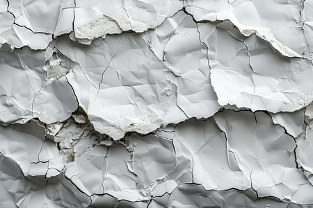 Cracked white paint on wall. Abstract background and texture for design.