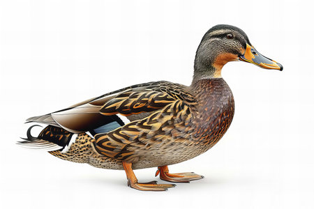 Duck isolated on white background. 3d render, illustration.の写真素材