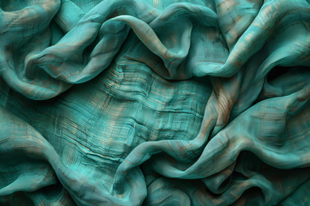 Crumpled blue silk fabric as a background. 3d renderingの写真素材