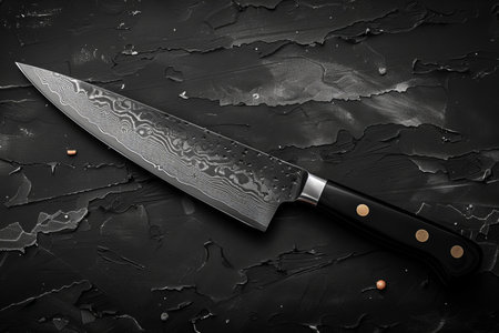 Knife on a black background. Knife on a black background.
