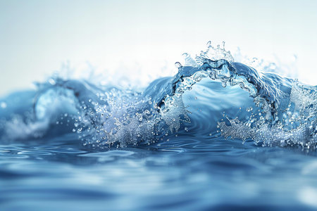 Water splash with ripples and waves. 3d render illustration.
