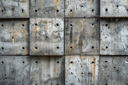 Old concrete wall with holes and peeling paint. Abstract background.の写真素材