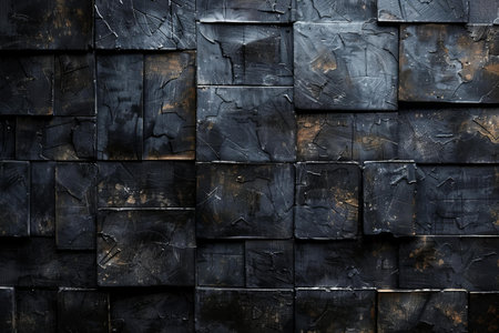 Black stone wall texture background for interior exterior decoration and industrial construction...