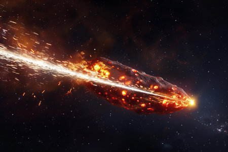 Image of asteroid in space. Elements of this image furnished by NASAの写真素材