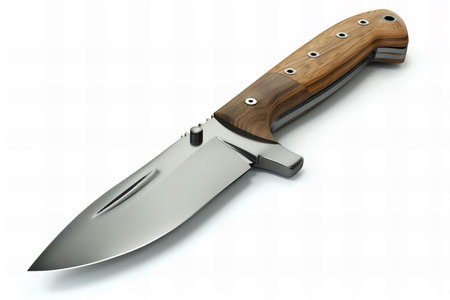 hunting knife on a white background. 3d image renderer