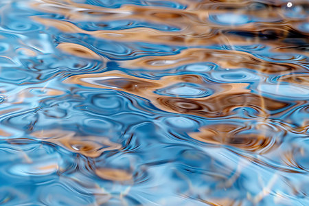 abstract background: ripples on the water surface of blue water