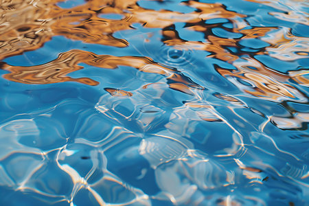 abstract background of the rippled surface of a blue water