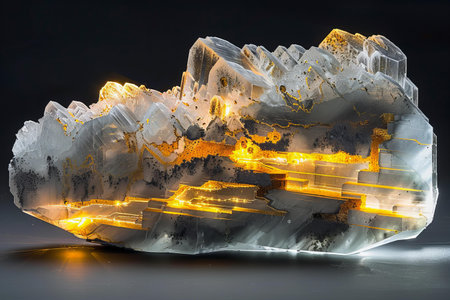 Fluorite on the black background. 3d illustration