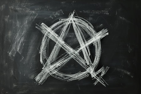 Chalk drawing of a symbol on blackboard, conceptual image