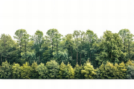 forest isolated on white background. nature green wood