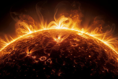 Sun in space. Abstract fractal. Design element for brochure, advertisements, presentation, web and...