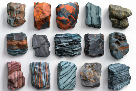 3d rendering of a collection of various semi-precious stonesの写真素材