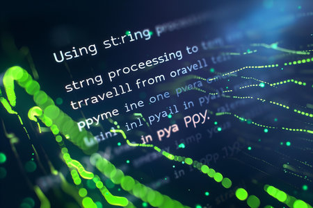 3D rendering of a binary code on a dark background. The concept of programming and coding.
