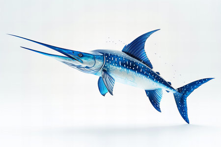 Blue marlin fish isolated on white background. 3D illustration.の写真素材