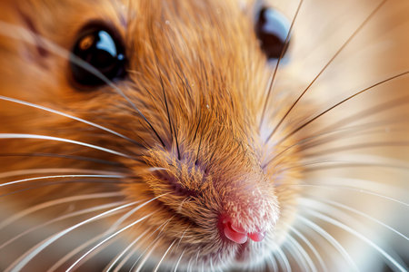 Close-up portrait of a red rat. Shallow depth of field.の写真素材