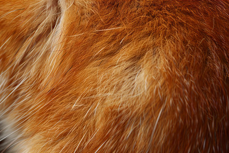 Close-up of red fox fur as a texture or background.の写真素材