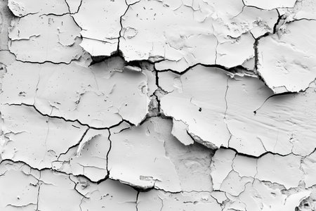 Old cracked paint on the wall. Abstract background for design. Monochrome.