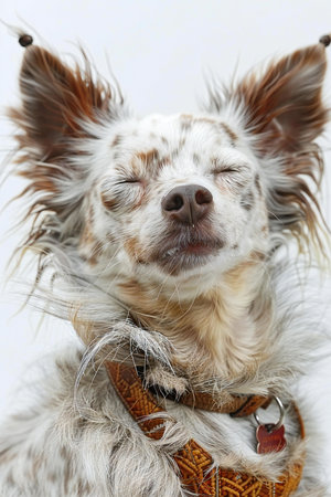 Portrait of a cute chihuahua dog on white background