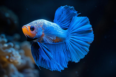 Siamese fighting fish (Betta splendens) in aquarium