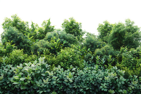 Green bush isolated on white background with clipping path. Beautiful nature background.
