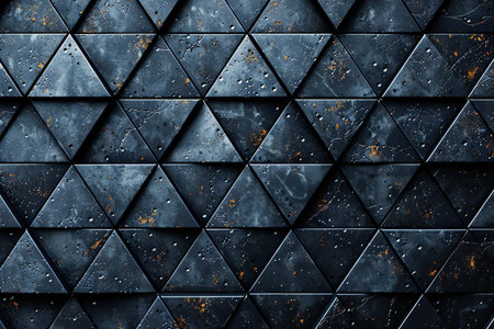 abstract background of black and blue triangle shapes with grunge textureの写真素材