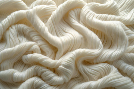 White fabric texture background. Close up of cloth textile material background.の写真素材