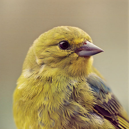 Closeup of a common greenfinch (Chloris chloris)
