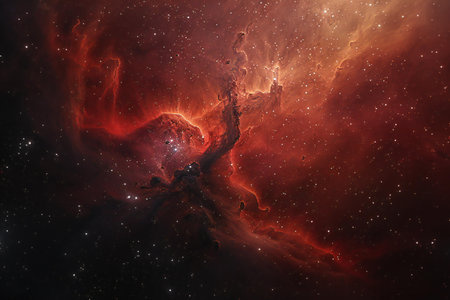 Nebula and galaxies in space.