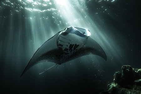 Manta ray in the Red Sea. Egypt. Sharm El Sheikh.
