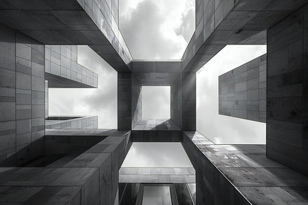 Modern architecture abstract background, 3D illustration. 3D rendering.