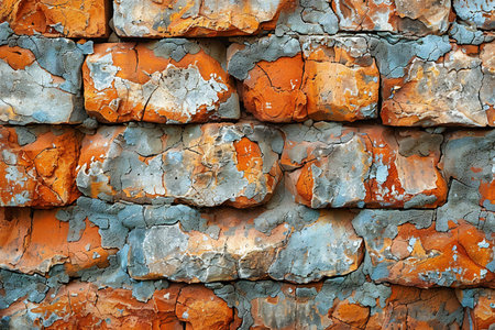 Old brick wall with cracked paint. Abstract background and texture for design.