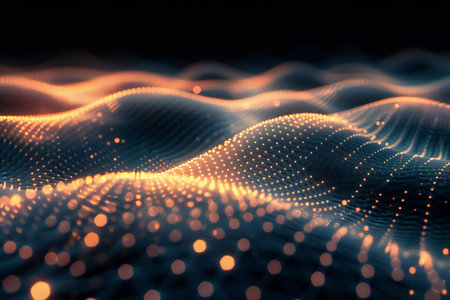 Data technology abstract futuristic illustration. Low poly shape with connecting dots and lines on...
