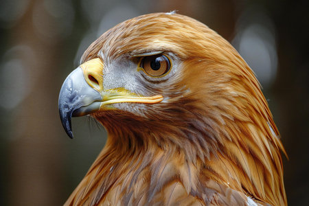 Portrait of a golden eagle. Close-up of a golden eagle.