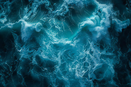 Abstract background of stormy sea waves. Fantasy fractal texture. 3D rendering.